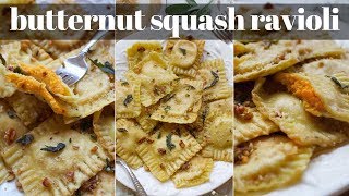 VEGAN BUTTERNUT SQUASH RAVIOLI NO EQUIPMENT NEEDED  PLANTIFULLY BASED [upl. by Earlie]