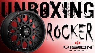 Vision Rocker 20x12 51 Satin Black Wheel Rim Unboxing [upl. by Kynan243]