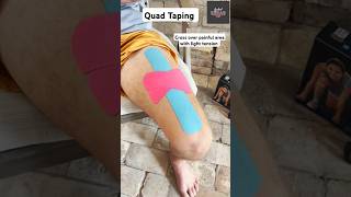 Kinesiology Taping technique for quad pain Leg pain relief for athletes 🔥💯 sports athlete quads [upl. by Oshinski]