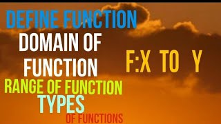 Functions  Domain and Range  Types of function  Explain with examples 😊🔥💯 [upl. by Einneg264]