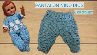 🧶 PANTALÓN TEJIDO A CROCHET PARA NIÑO DIOS 💙 BOYS SET GOD PANTALON PART 2 [upl. by Madeleine]