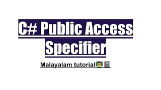 C Public Access Specifier  public access modifier  example  advantage  csharp programming [upl. by Larianna]