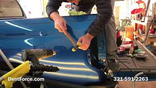 Foot long crease  2017 Toyota Tundra dent Repair in Merritt Island Cocoa  Melbourne Titusville [upl. by Stoops]