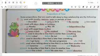 شرح قاعده Prepositions of time Unit one page 6الصف السادس [upl. by Hannus63]