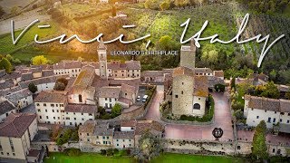 Vinci birthplace of Leonardo da Vinci Tuscany Italy 4K Drone Video [upl. by Uahc173]