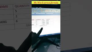 Ms Word me formula lagane ka beat tarika Sort video💻💻 this pc [upl. by Persons]