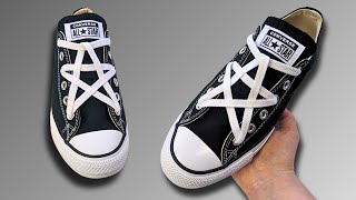 STAR LACING SHOES TUTORIAL  How To Star Lace Converse Best Way [upl. by Lenee]