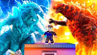 FROSTBITE GODZILLA vs THERMO GODZILLA in ROBLOX [upl. by Enomad854]