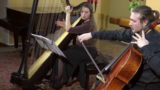 E Granados  Ispaniškas šokis  Spanish Dance No5 quotAndaluzaquot  harp and cello [upl. by Gnilyarg367]