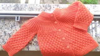 CARDIGAN EN DOS AGUJAS PARA BEBÉS DE 9 A 12 MESES QUE DULZURA [upl. by Waers372]