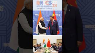 PM Modi meets Chinese President Xi Jinping in Kazan Russia  BRICS Summit  shorts [upl. by Cirdes]