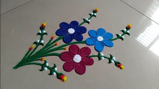 Simple and sobar very easy rangoli design by Jyoti Raut rangoli [upl. by Gearalt]