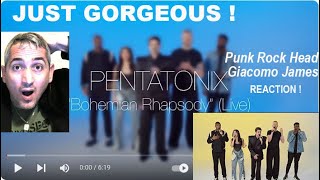 Pentatonix Bohemian Rhapsody Live reaction Punk Rock Head italian Singeramp BassPlayer Giacomo James [upl. by Masson]