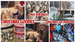 MAKE CHRISTMAS GOODIES WITH ME  OREO BON BALLS  DROP CHRISTMAS DONATIONS OFF [upl. by Noyrb]