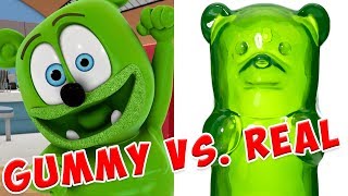 GUMMY vs REAL FOOD  Gummy Bear Show MANIA  The Gummy Bear Song [upl. by Ytinirt]