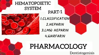 Hematopoietic system part1  Heparin  LMW Heparin  Warfarin  pharmacology bds 2ndyear [upl. by Leumel]