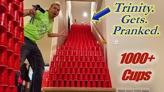 EPIC Solo Cup Prank on Trinity 10000 Cups So Funny [upl. by Haughay521]