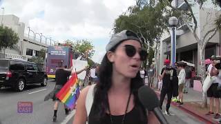 Lesbian at LA Pride March Israel welcomes LGBTs Provides asylum for persecuted Muslims [upl. by Rafaelle537]