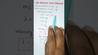 Derivation of De Broglie EquationDe Broglie wavelength physics cbse iitjee jeemains [upl. by Nodnil766]