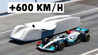 Mercedes F1 2022 W13 vs Mercedes T80 1938 at Drag Race 20 KM [upl. by Bolte]