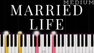 Married Life  Up  MEDIUM Piano Tutorial [upl. by Zenia]