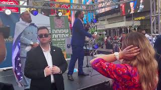 Opera singer David Serero sings The Hatikvah Israel National Anthem on Times Square 2024 [upl. by Onilegna]