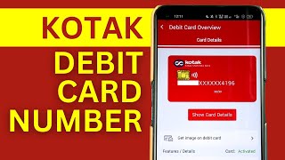 How to See Kotak Debit Card Number Kotak App ATM Card Number Check [upl. by Norina]