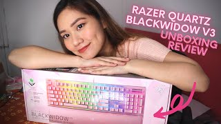 RAZER QUARTZ BLACKWIDOW V3 UNBOXING REVIEW [upl. by Ester827]