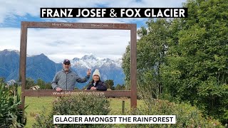 Franz Josef amp Fox Glacier glaciers amongst the rainforest  Easy Lake Mathieson walk  New Zealand [upl. by Lenno]