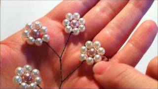 Beaded Daisy Spray Tutorial [upl. by Goltz]