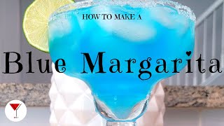 Blue Margarita  How to make a cocktail with Tequila Blue Curacao amp Lime Juice [upl. by Aleekahs633]