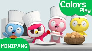 Learn colors with Miniforce  Eat random food  mukbang  Color play  MiniPang TV 3D Play [upl. by Gabriellia]