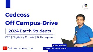 2024 Batch OffCampus Hiring by Cedcoss Technologies Private Limited [upl. by Ttelrats158]