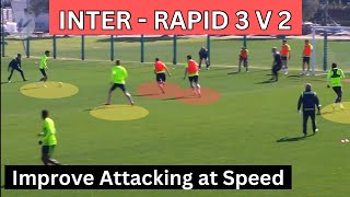 INTENSE INTER MILAN 3v2 Football Training Session  Soccer Drills attack vs defence finishing [upl. by Ikuy]