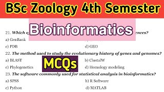 Bioinformatics MCQ  Unit 7 VII  4th Semester  BSc 2nd Year Zoology [upl. by Vokay]