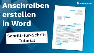 Anschreiben erstellen in Word  Schritt für Schritt Anleitung [upl. by Yeldarb]