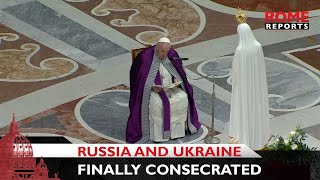 PopeFrancis solemn consecration of Russia and Ukraine to Immaculate Heart of Mary [upl. by Rovaert]