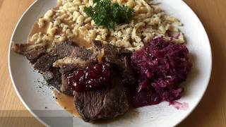 009  Geschmorter Rinderbraten mit Spätzle 🇩🇪 [upl. by Parette542]