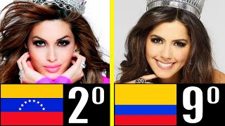 LOS 10 PAÍSES CON MÁS MISS UNIVERSO [upl. by Nylareg]