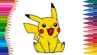 Pokemon Pikachu Boyama Sayfası ile Renkleri Öğrenelim  Minik Eller Boyama Kitabı [upl. by Erek]