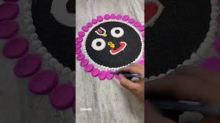 Shree jagannath rangoli design stepbystep shots rangoli sreejagannath rangolidesigns [upl. by The]