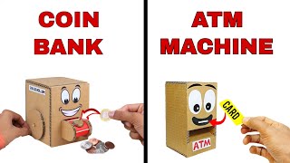 How to Make Mini ATM Machine amp Coin Bank From Cardboard [upl. by Cyler]