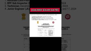 RAILWAY EXAM DATES 2024 OUT 🥳 APPLY NOW shorts job railway exam ntpc [upl. by Stephani44]