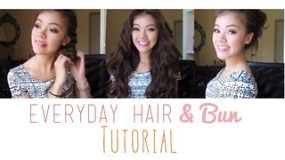 Everyday Hair amp Bun Tutorial [upl. by Akinhoj13]