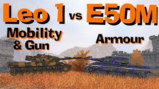 WOT Blitz Face Off  Leopard 1 vs E 50 M [upl. by Aihsetel16]