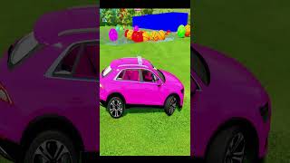 TRANSPORTING COLOR CAR and COLORED TRUCKS  TRUCKS VS CARS  068 fs22 speedbumps beamngdrive [upl. by Lleirbag493]