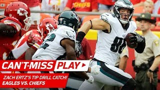 Zach Ertzs Incredible Heads Up Catch amp Run  CantMiss Play  NFL Wk 2 Highlights [upl. by Anisor]