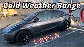 Tesla Model Y Long Range Test  Freezing Weather Range [upl. by Ennayram]