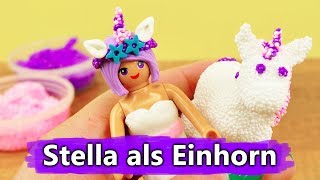 Playmobil DY  Stella als Einhorn 🦄 Süßes Halloween Kostüm aus Silk Clay  DIY Playmobil [upl. by Hofmann]