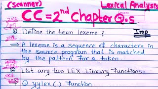 tybsc Compiler construction 2nd chapter Imp notescompiler construction 2nd chapter notes for exam [upl. by Waiter]